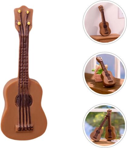 Gatuida 25pcs القيثارات المصغرة ، نماذج الجيتار الصغيرة ، آلات Dollhouse الموسيقية ، ديكورات المناظر الطبيعية الصغيرة الراتنج ، براون in Saudi Arabia