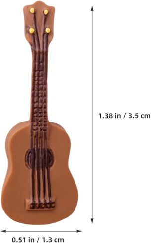 Gatuida 25pcs القيثارات المصغرة ، نماذج الجيتار الصغيرة ، آلات Dollhouse الموسيقية ، ديكورات المناظر الطبيعية الصغيرة الراتنج ، براون in Saudi Arabia