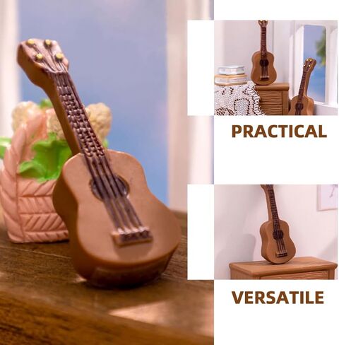 Gatuida 25pcs القيثارات المصغرة ، نماذج الجيتار الصغيرة ، آلات Dollhouse الموسيقية ، ديكورات المناظر الطبيعية الصغيرة الراتنج ، براون in Saudi Arabia