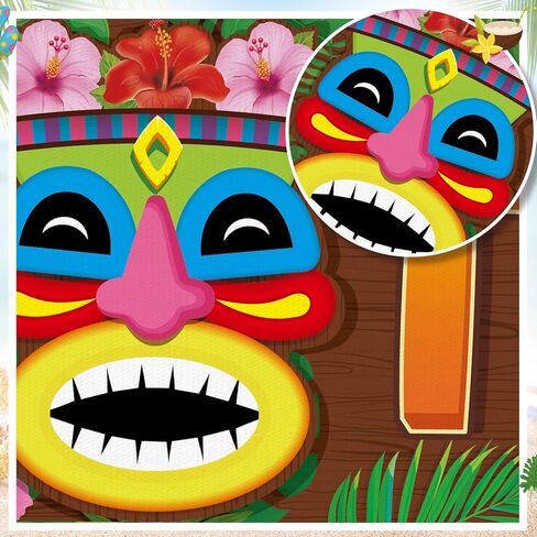 4 أجهزة كمبيوتر أجهزة كمبيوتر Hawaiian Tiki Party Decorations مجموعة Tiki Totem Door Lanner علامات Aloha Grass Door Skirt Decor Decor Decord Luau Decor in Kuwait