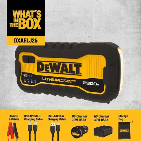 معزز بطارية DeWalt DXAELJ16 1600 Peak Amp Jump Starter مع محطة طاقة USB in Saudi Arabia