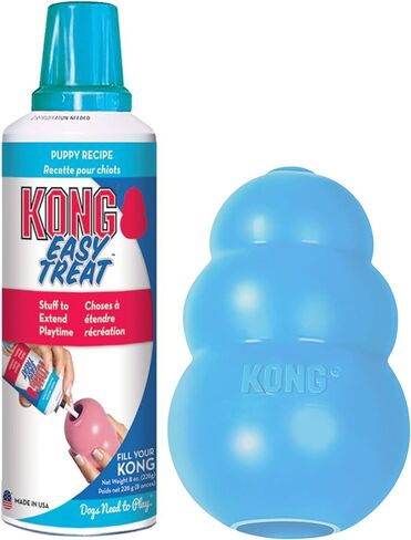 KONG - Puppy Toys for Teething with Puppy Easy Treat Stuffing (Colors May Vary) - for Medium Puppies in Saudi Arabia