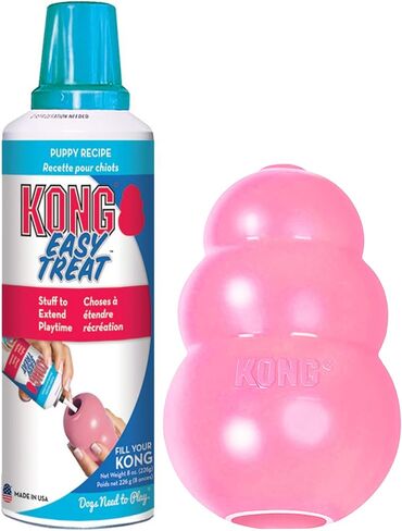 KONG - Puppy Toys for Teething with Puppy Easy Treat Stuffing (Colors May Vary) - for Medium Puppies in Saudi Arabia