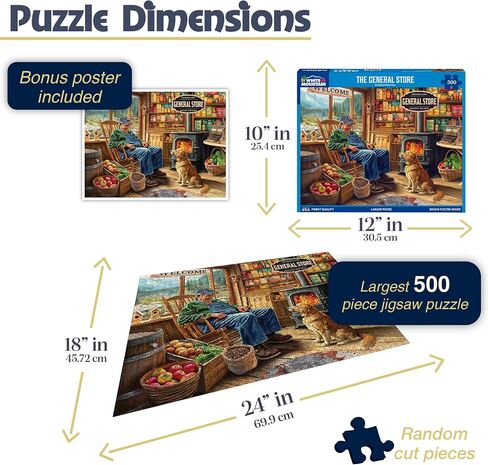 White Mountain The General Store Puzzle 500 قطعة من الألغاز بانوراما عتيقة للبالغين in Saudi Arabia
