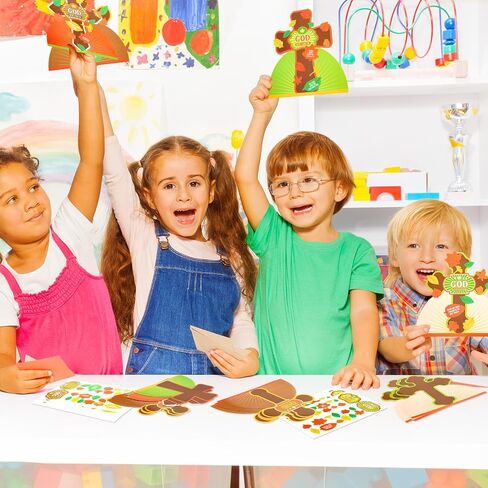 Sasylvia 24 Set Thanksgiving Fall Religious Craft Kits for Kids God Never Leaves Me Craft Kit with Cross Maple Leaves Cutout Christian Cross Craft Kit Thanksgiving Fall Sunday School Church Activity in Saudi Arabia