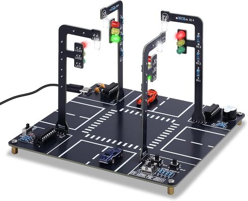 Mioyoow LED LED حركة مرور محاكاة طقم لحام ، DIY إشارة مرور الإشارة مرور إشارة لحام مجموعة لحام مع الأصوات ، مشاريع إلكترونيات تعليمية STEM للتعلم المنزلي والمدرسة in Saudi Arabia