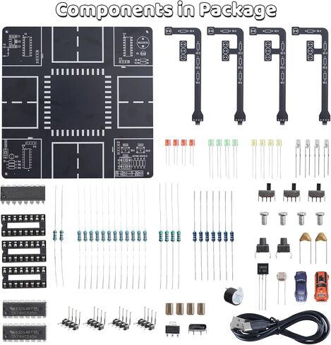 Mioyoow LED LED حركة مرور محاكاة طقم لحام ، DIY إشارة مرور الإشارة مرور إشارة لحام مجموعة لحام مع الأصوات ، مشاريع إلكترونيات تعليمية STEM للتعلم المنزلي والمدرسة in Saudi Arabia