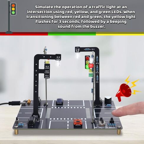 Mioyoow LED LED حركة مرور محاكاة طقم لحام ، DIY إشارة مرور الإشارة مرور إشارة لحام مجموعة لحام مع الأصوات ، مشاريع إلكترونيات تعليمية STEM للتعلم المنزلي والمدرسة in Saudi Arabia