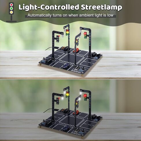 Mioyoow LED LED حركة مرور محاكاة طقم لحام ، DIY إشارة مرور الإشارة مرور إشارة لحام مجموعة لحام مع الأصوات ، مشاريع إلكترونيات تعليمية STEM للتعلم المنزلي والمدرسة in Saudi Arabia