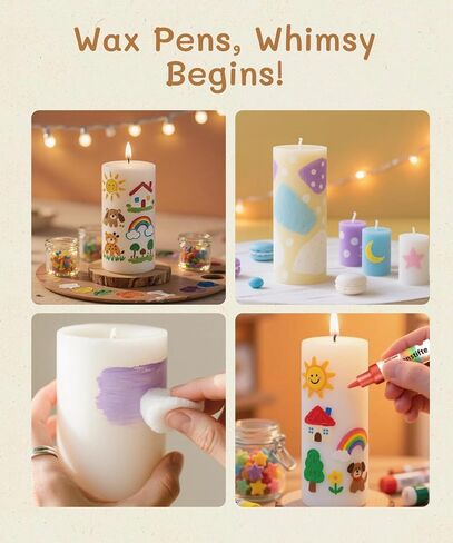 GooBoom Candle Wax Pen, 8-Color Candle Painting kit for DIY Projects, Birthday Party, Special Occasions Create Colorful Candles, Safe and Non-Toxic(30ML/1.01OZ) in Saudi Arabia