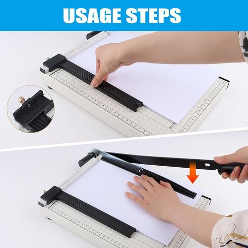12" Guillotine Paper Cutter, Heavy Duty Paper Trimmer Cutter 12-Sheet Capacity Trimmer with Corner Rounder for Cardstock, Photos, Cardboard, Crafts in Kuwait