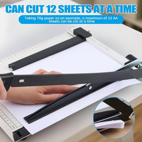 12" Guillotine Paper Cutter, Heavy Duty Paper Trimmer Cutter 12-Sheet Capacity Trimmer with Corner Rounder for Cardstock, Photos, Cardboard, Crafts in Kuwait