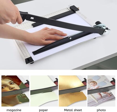 12" Guillotine Paper Cutter, Heavy Duty Paper Trimmer Cutter 12-Sheet Capacity Trimmer with Corner Rounder for Cardstock, Photos, Cardboard, Crafts in Kuwait