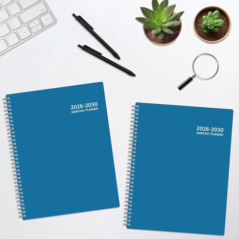 Monthly Planner 2026-2030, 5-Year Calendar Planner 2026-2030, Jan 2026 – Dec 2030, 8.5 x 11 In, Ruled Spread, Flexible Cover, Spiral Wirebound, Pocket, 60 Coated Monthly Tabs, Notes ＆ Habit Tracker, A4 Planner, Blue in Kuwait