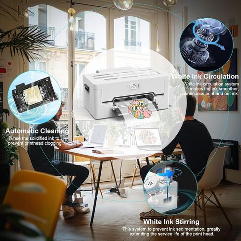 Peacock 33 DTF Printer A3 XP600 طابعة الملابس المباشرة التي تتميز بنظام إعادة تدوير الحبر الأبيض ووظيفة التنظيف التلقائي in Saudi Arabia
