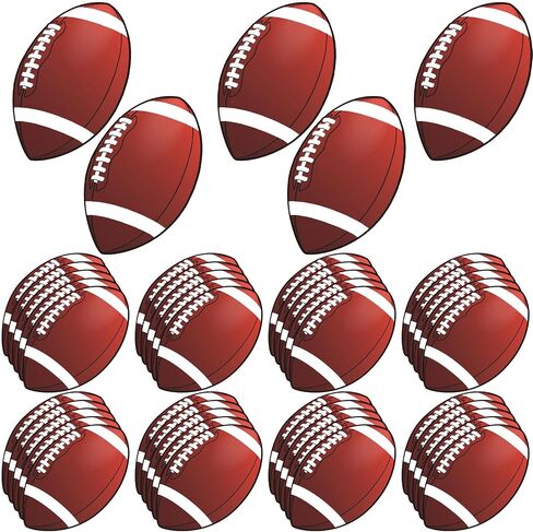 Frienda 45 Pcs Football Cutouts Sports Cutouts Party Decorations Versatile Classroom Decoration 5.9in Football Cut-Outs Bulletin Board with Glue Point Dots for Sports Themed Birthday Party Decor in Saudi Arabia