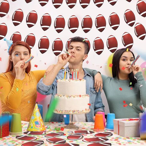 Frienda 45 Pcs Football Cutouts Sports Cutouts Party Decorations Versatile Classroom Decoration 5.9in Football Cut-Outs Bulletin Board with Glue Point Dots for Sports Themed Birthday Party Decor in Saudi Arabia