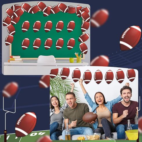 Frienda 45 Pcs Football Cutouts Sports Cutouts Party Decorations Versatile Classroom Decoration 5.9in Football Cut-Outs Bulletin Board with Glue Point Dots for Sports Themed Birthday Party Decor in Saudi Arabia