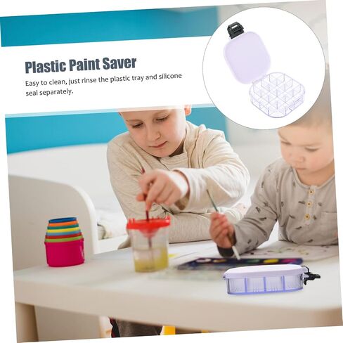 GADPIPARTY 16-COMPARTMENT BAINCOLOR DOPMMENT BOX 2 PCS لوحة ترطيب للفنانين ألوان عشوائية للطلاء والفن المشاريع الفنية in Kuwait