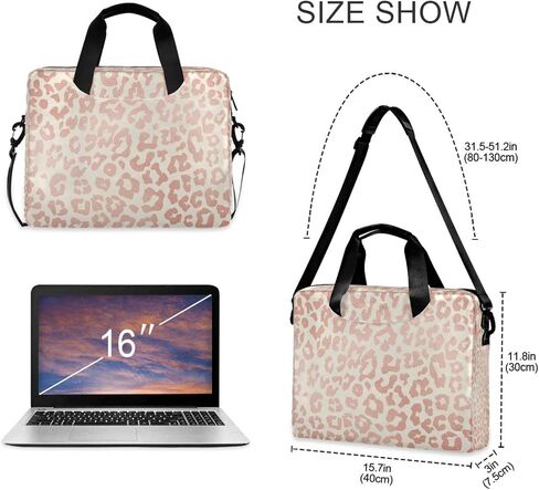 Laptop Bag Computer Bags Messenger Shoulder Bag Briefcase Rose Gold Leopard Print Cheetah for Business Office Work in Saudi Arabia