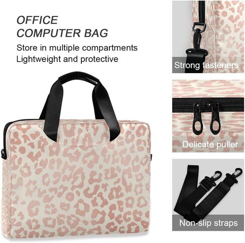 Laptop Bag Computer Bags Messenger Shoulder Bag Briefcase Rose Gold Leopard Print Cheetah for Business Office Work in Saudi Arabia