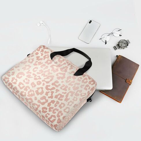 Laptop Bag Computer Bags Messenger Shoulder Bag Briefcase Rose Gold Leopard Print Cheetah for Business Office Work in Saudi Arabia