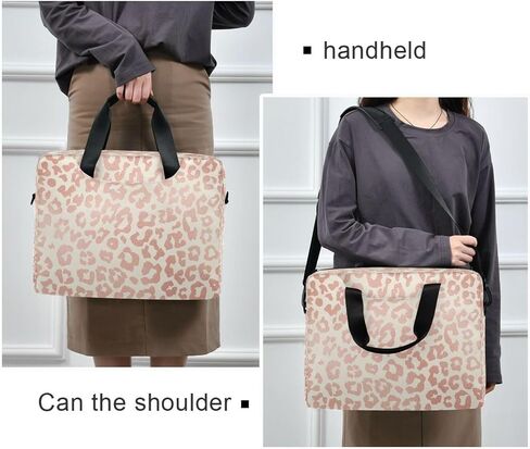 Laptop Bag Computer Bags Messenger Shoulder Bag Briefcase Rose Gold Leopard Print Cheetah for Business Office Work in Saudi Arabia