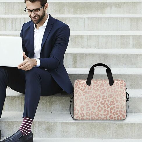 Laptop Bag Computer Bags Messenger Shoulder Bag Briefcase Rose Gold Leopard Print Cheetah for Business Office Work in Saudi Arabia