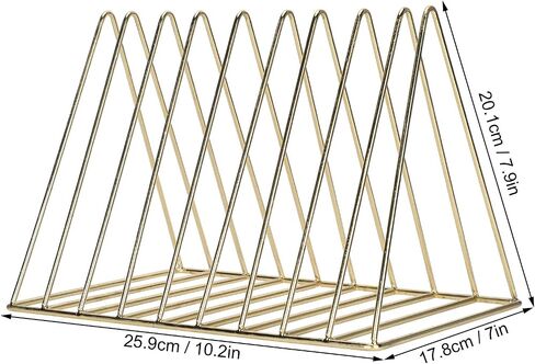 Triangle Book Shelf, Metal Gold Desk Books File Storage Rack Desktop Bookshelf, for Offices, Schools, Homes Storing Magazines, Documents in Saudi Arabia