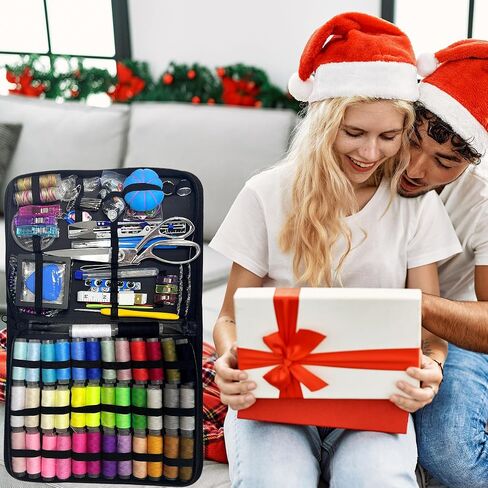 Baryfokwo Sewing Kit for Adults with Ultra Sharp Fabric Scissors, 242 Pcs Newly Upgraded Portable Travel Sewing Kit Professional Hand Needle and Thread Kit for Beginners Home Travel in Saudi Arabia