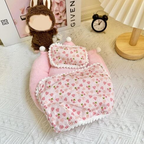 17cm Macaron labufu Good Night Bedding 4pcs Set Blanket Sheet and Pillow Pajamas Set Accessories Bed House Furniture Decoration for Fans Collectors in Saudi Arabia