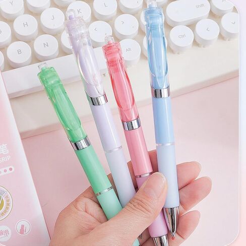 4 Pcs Cute Gel Pens Retractable Pens Gradient Pink Pen 0.5mm Black Ink Writing Pen Kawaii Pen for Girls Boys Women Men Office School Supplies (Pink) in Saudi Arabia