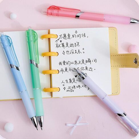 4 Pcs Cute Gel Pens Retractable Pens Gradient Pink Pen 0.5mm Black Ink Writing Pen Kawaii Pen for Girls Boys Women Men Office School Supplies (Pink) in Saudi Arabia