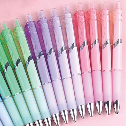 4 Pcs Cute Gel Pens Retractable Pens Gradient Pink Pen 0.5mm Black Ink Writing Pen Kawaii Pen for Girls Boys Women Men Office School Supplies (Pink) in Saudi Arabia