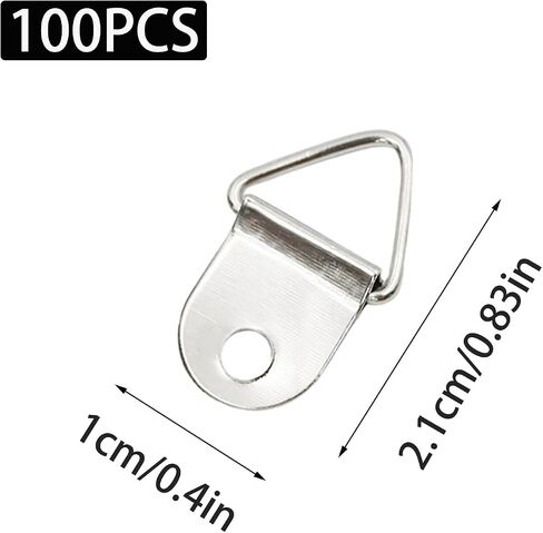 100 PCS مثلث صغير المثلث ، شماعات الصور الفولاذية ، دائري شماعات الصور مع مسامير 100pcs ، وسنانير إطارات الصور للساعة ، ديكور الطلاء ، المرآة (البرونز) in Kuwait