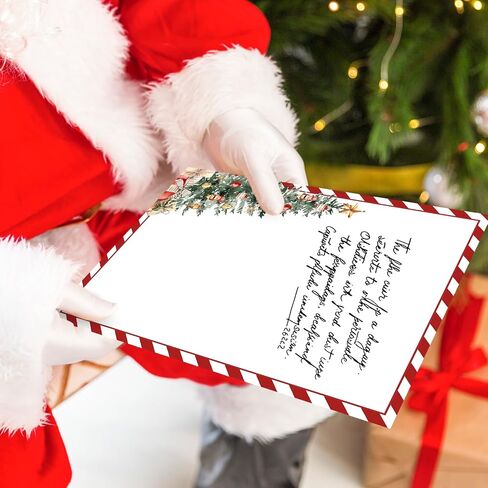 Whaline 60 Sheets Christmas Histricery Stationery Paper Print jouplete Red Stripe Xmas Tree Tree Papor in Saudi Arabia
