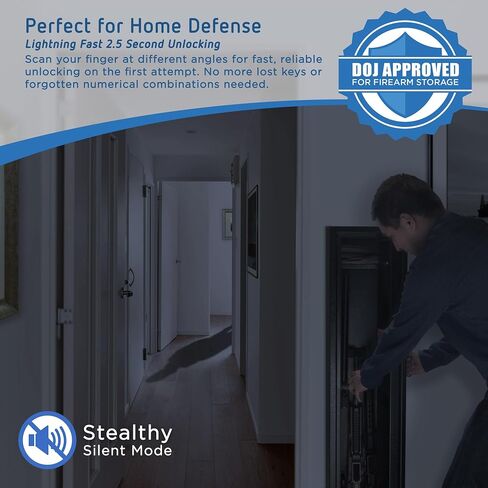 Barska Biometric Rifle Gun Safe - وصول سريع للبصمة الطويلة آمنة للمنزل ، والوضع الصامت ، والوضع الصامت ، والرف القابل للإزالة ، ومفاتيح النسخ الاحتياطي والبطارية in Saudi Arabia