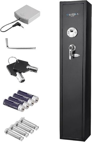 Barska Biometric Rifle Gun Safe - وصول سريع للبصمة الطويلة آمنة للمنزل ، والوضع الصامت ، والوضع الصامت ، والرف القابل للإزالة ، ومفاتيح النسخ الاحتياطي والبطارية in Saudi Arabia