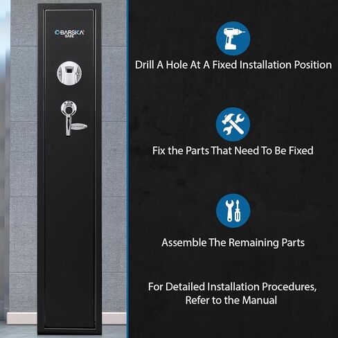 Barska Biometric Rifle Gun Safe - وصول سريع للبصمة الطويلة آمنة للمنزل ، والوضع الصامت ، والوضع الصامت ، والرف القابل للإزالة ، ومفاتيح النسخ الاحتياطي والبطارية in Saudi Arabia