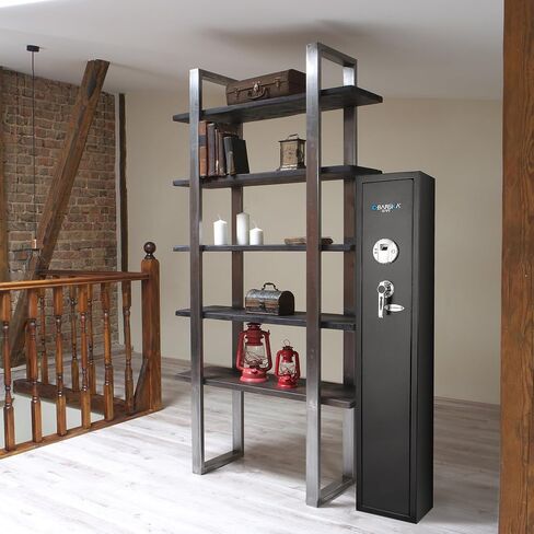 Barska Biometric Rifle Gun Safe - وصول سريع للبصمة الطويلة آمنة للمنزل ، والوضع الصامت ، والوضع الصامت ، والرف القابل للإزالة ، ومفاتيح النسخ الاحتياطي والبطارية in Saudi Arabia