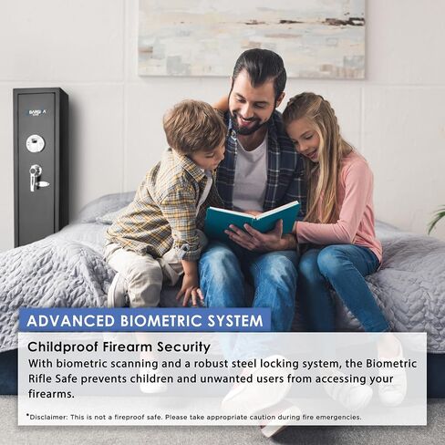 Barska Biometric Rifle Gun Safe - وصول سريع للبصمة الطويلة آمنة للمنزل ، والوضع الصامت ، والوضع الصامت ، والرف القابل للإزالة ، ومفاتيح النسخ الاحتياطي والبطارية in Saudi Arabia