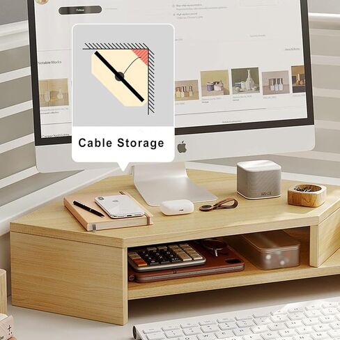 طبقة مزدوجة الطبقة الخشبية شاشة شاشة ، رصد الناهض للمكتب على شكل ل ، حامل كمبيوتر محمول الزاوية مع فتحات ، مسافة توفير المكتب الزاوية الناهض in Kuwait