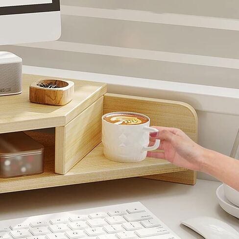 طبقة مزدوجة الطبقة الخشبية شاشة شاشة ، رصد الناهض للمكتب على شكل ل ، حامل كمبيوتر محمول الزاوية مع فتحات ، مسافة توفير المكتب الزاوية الناهض in Kuwait