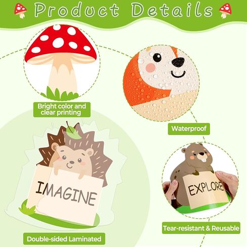 Woodland Bulletin Board Set Jungle Forest Classroom Decorations Fall Learning is an Adventure Paper Cutouts Motivational Safari Animal Fall Bulletin Board for Nursery Chalkboard Wall Door Decor in Saudi Arabia