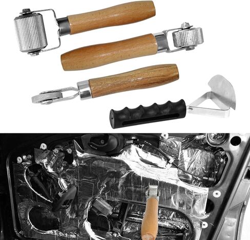 4 قطع من أداة عزل صوت السيارة، أداة عزل الصوت والضوضاء 6 مم 20 مم 40 مم، أداة تركيب الأسطوانة المعدنية لضوضاء السيارة مع مكشطة لتطبيقات تعتيم صوت السيارات in Kuwait