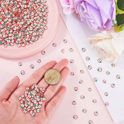 Sunnyclue 100 G 3D Fruit Nail Art Slices Polymer Clay Decorations Ice Cream Flatbacks Red Apples Sprinkles Sister Slice Charm Filler for Jewelry Making Scrapbook Phone Arts Arts Diy Crafts in Saudi Arabia