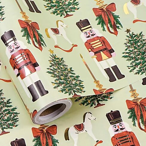 LeZakaa Christmas Highland Cow Wrapping Paper Roll, Cute Highland Cow with Santa Hat Green Wreath Design, Funny Holiday Gift Wrap for Farmhouse Style, Mini Roll 17 in x 16.4 Ft in Saudi Arabia