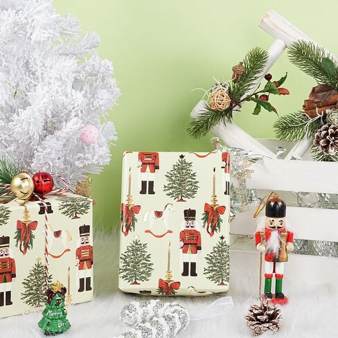 LeZakaa Christmas Highland Cow Wrapping Paper Roll, Cute Highland Cow with Santa Hat Green Wreath Design, Funny Holiday Gift Wrap for Farmhouse Style, Mini Roll 17 in x 16.4 Ft in Saudi Arabia