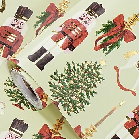 LeZakaa Christmas Highland Cow Wrapping Paper Roll, Cute Highland Cow with Santa Hat Green Wreath Design, Funny Holiday Gift Wrap for Farmhouse Style, Mini Roll 17 in x 16.4 Ft in Saudi Arabia