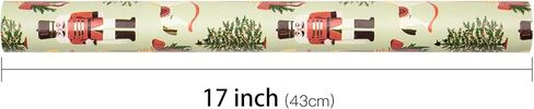 LeZakaa Christmas Highland Cow Wrapping Paper Roll, Cute Highland Cow with Santa Hat Green Wreath Design, Funny Holiday Gift Wrap for Farmhouse Style, Mini Roll 17 in x 16.4 Ft in Saudi Arabia